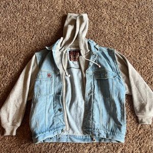 Vintage Y2K 90s Bugle Boy Denim Vest Sweatshirt Jacket